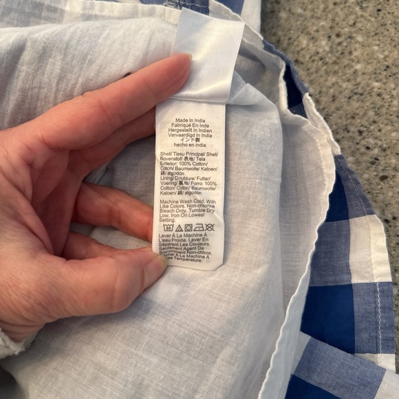 J. CREW Flutter-Sleeve Ruffle-Tiered Midi Dress Gingham Combo Blue White - Picture 6 of 9